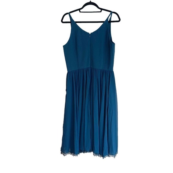 Dress the Population Alicia Plunging Mix Media Fit & Flare Midi Dress XL NWOT - Picture 6 of 11